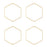 30mm Medium Hexagon Beadable Frame Connector in Gold Plated Brass from the Geo Collection (4 Pieces)