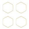 30mm Medium Hexagon Beadable Frame Connector in Gold Plated Brass from the Geo Collection (4 Pieces)