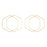 40mm Large Hexagon Beadable Frame Connector in Gold Plated Brass from the Geo Collection (4 Pieces)