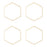 40mm Large Hexagon Beadable Frame Connector in Gold Plated Brass from the Geo Collection (4 Pieces)