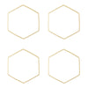 40mm Large Hexagon Beadable Frame Connector in Gold Plated Brass from the Geo Collection (4 Pieces)