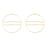 50mm Large Hoop With Interior Bar Pendant/Beadable Frame Component in Gold Plated Brass from the Geo Collection (1 Pair)