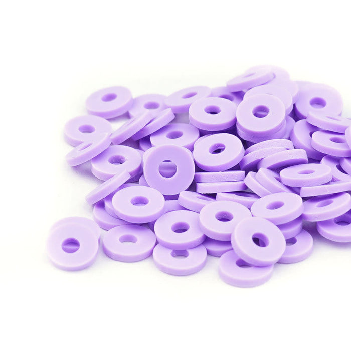 6mm Vinyl/Vulcanite Heishi Beads - Purple