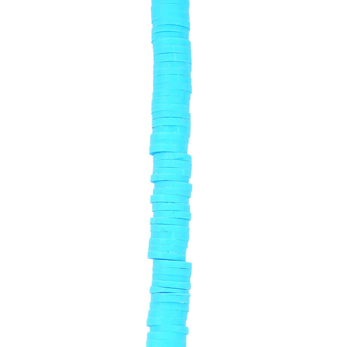 6mm Vinyl/Vulcanite Heishi Beads - Blue