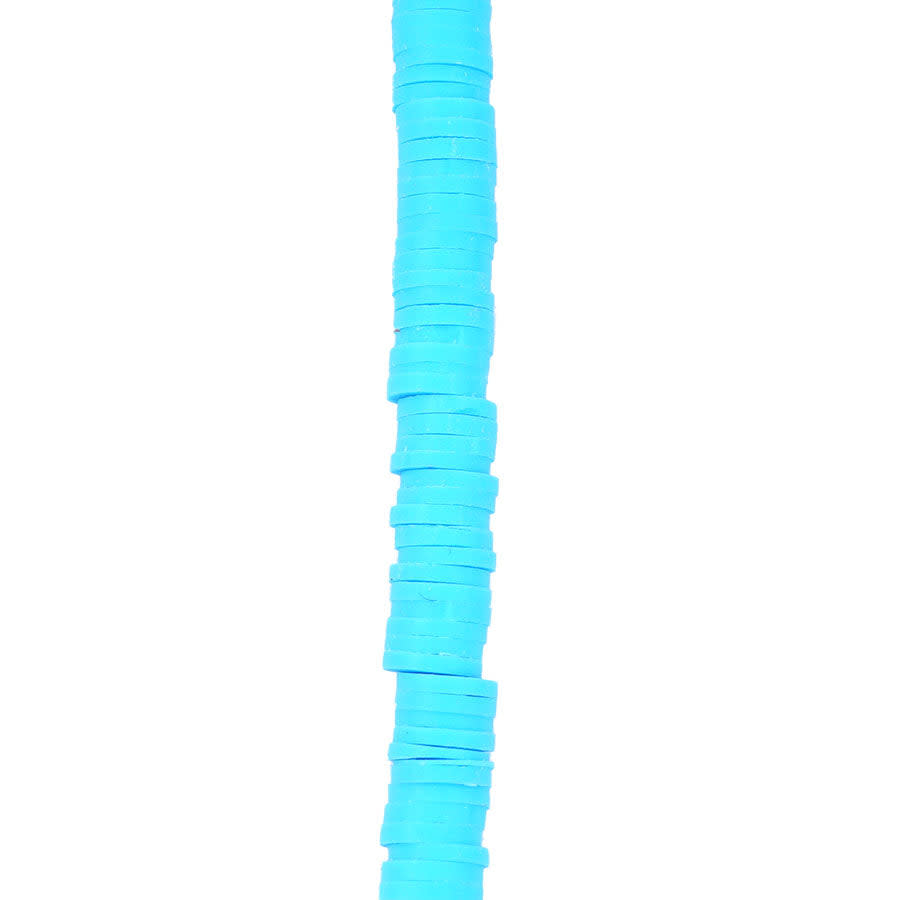 6mm Vinyl/Vulcanite Heishi Beads - Blue