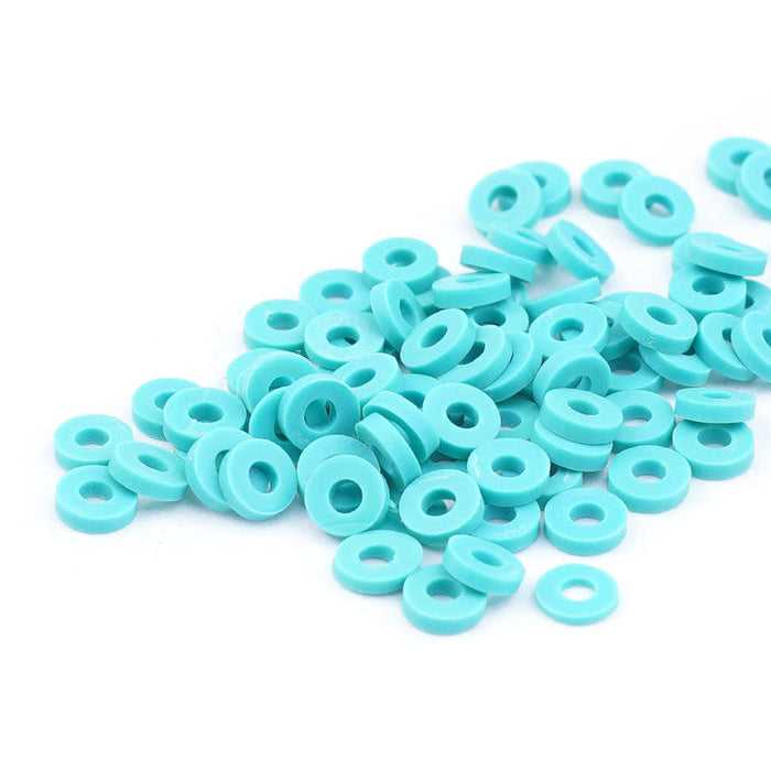 4mm Vinyl/Vulcanite Heishi Beads - Turquoise