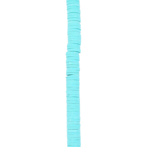 6mm Vinyl/Vulcanite Heishi Beads - Turquoise