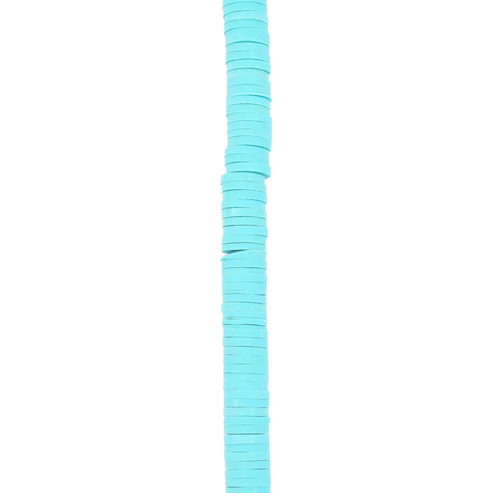 6mm Vinyl/Vulcanite Heishi Beads - Turquoise