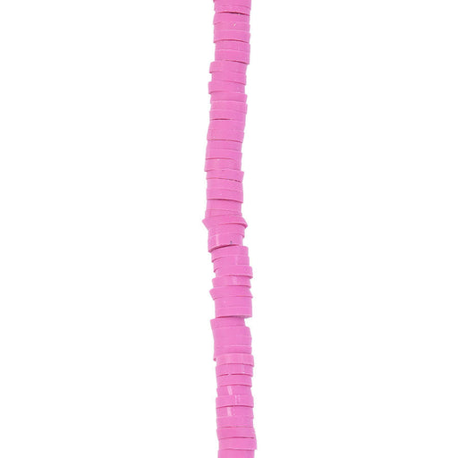 4mm Vinyl/Vulcanite Heishi Beads - Magenta