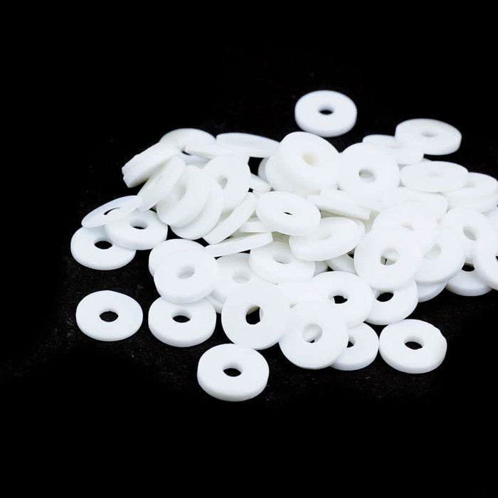 8mm Vinyl/Vulcanite Heishi Beads - White