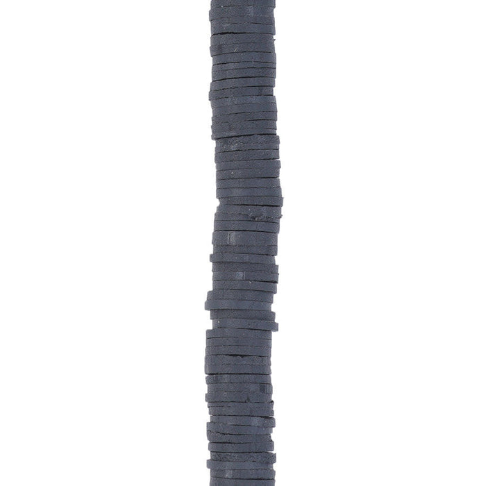 8mm Vinyl/Vulcanite Heishi Beads - Black