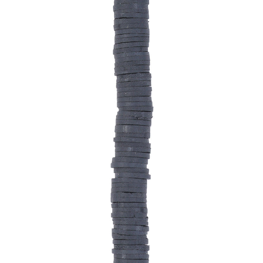 8mm Vinyl/Vulcanite Heishi Beads - Black