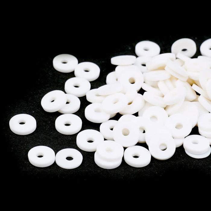 6mm Vinyl/Vulcanite Heishi Beads - Pale Peach