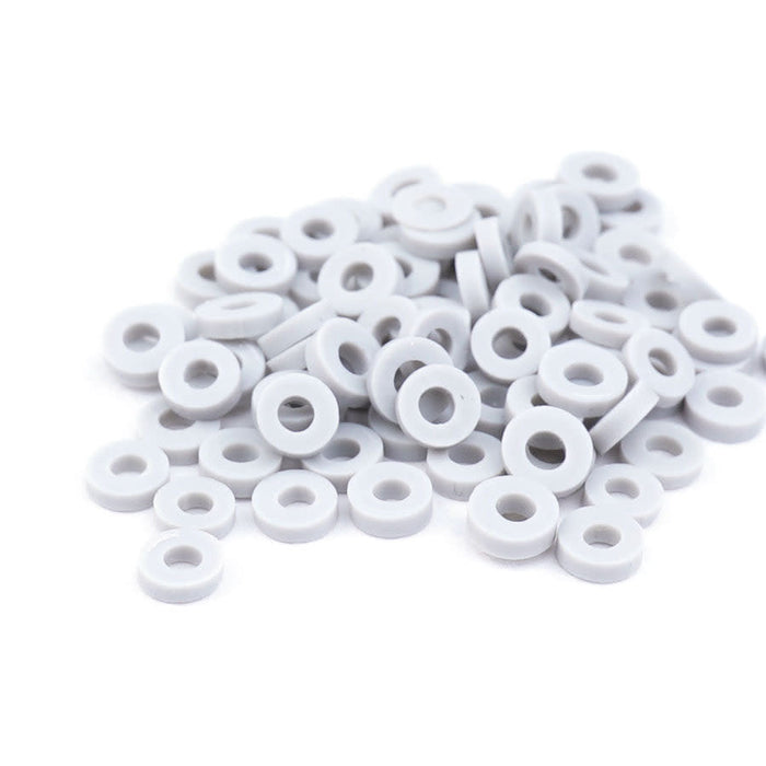 4mm Vinyl/Vulcanite Heishi Beads - Grey