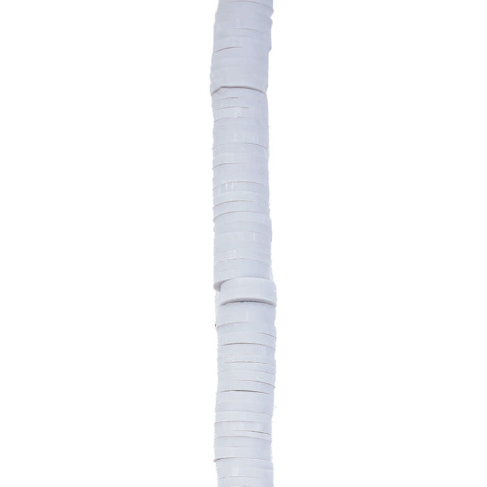 6mm Vinyl/Vulcanite Heishi Beads - Grey