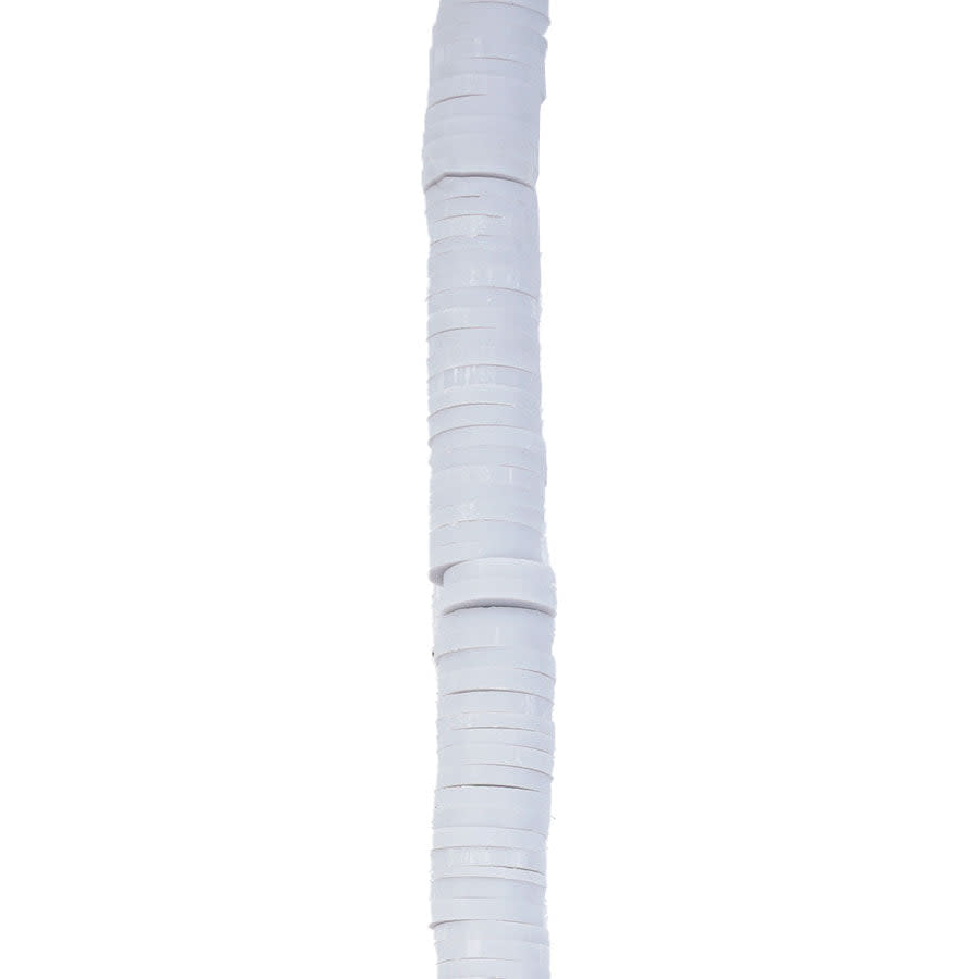 6mm Vinyl/Vulcanite Heishi Beads - Grey