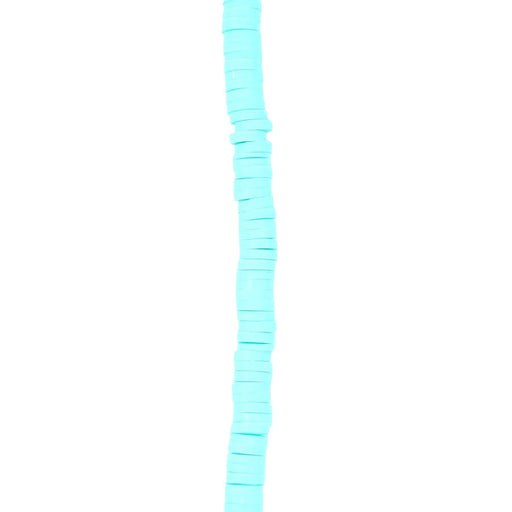 4mm Vinyl/Vulcanite Heishi Beads - Light Teal