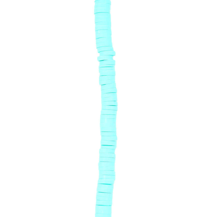 4mm Vinyl/Vulcanite Heishi Beads - Light Teal