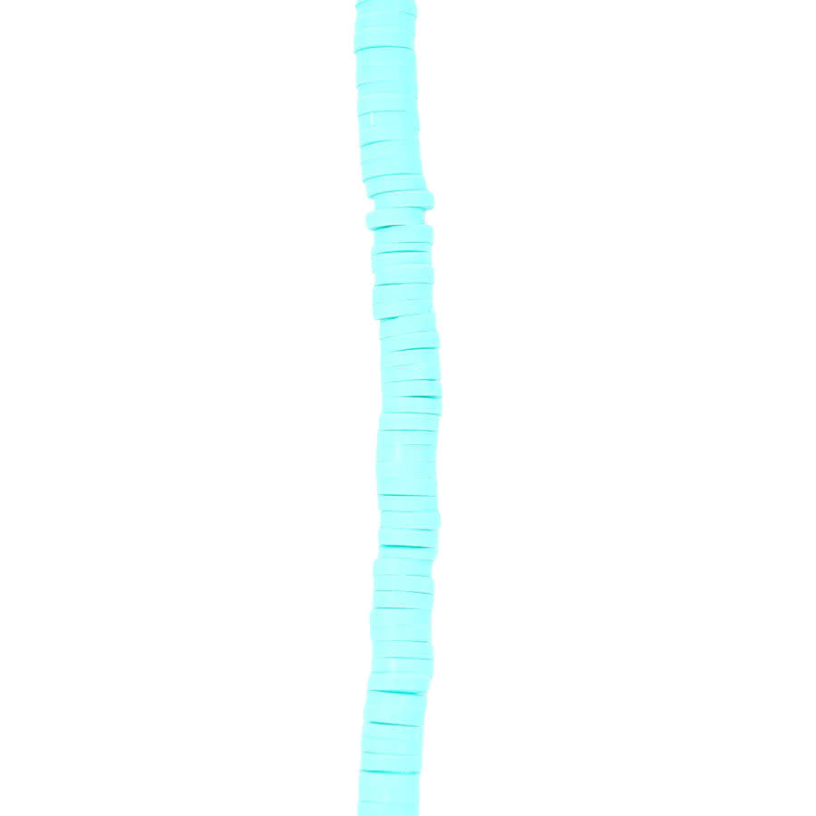 4mm Vinyl/Vulcanite Heishi Beads - Light Teal