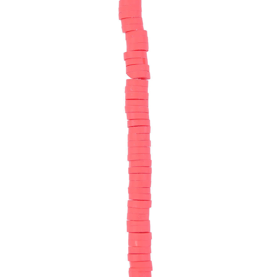 4mm Vinyl/Vulcanite Heishi Beads - Red