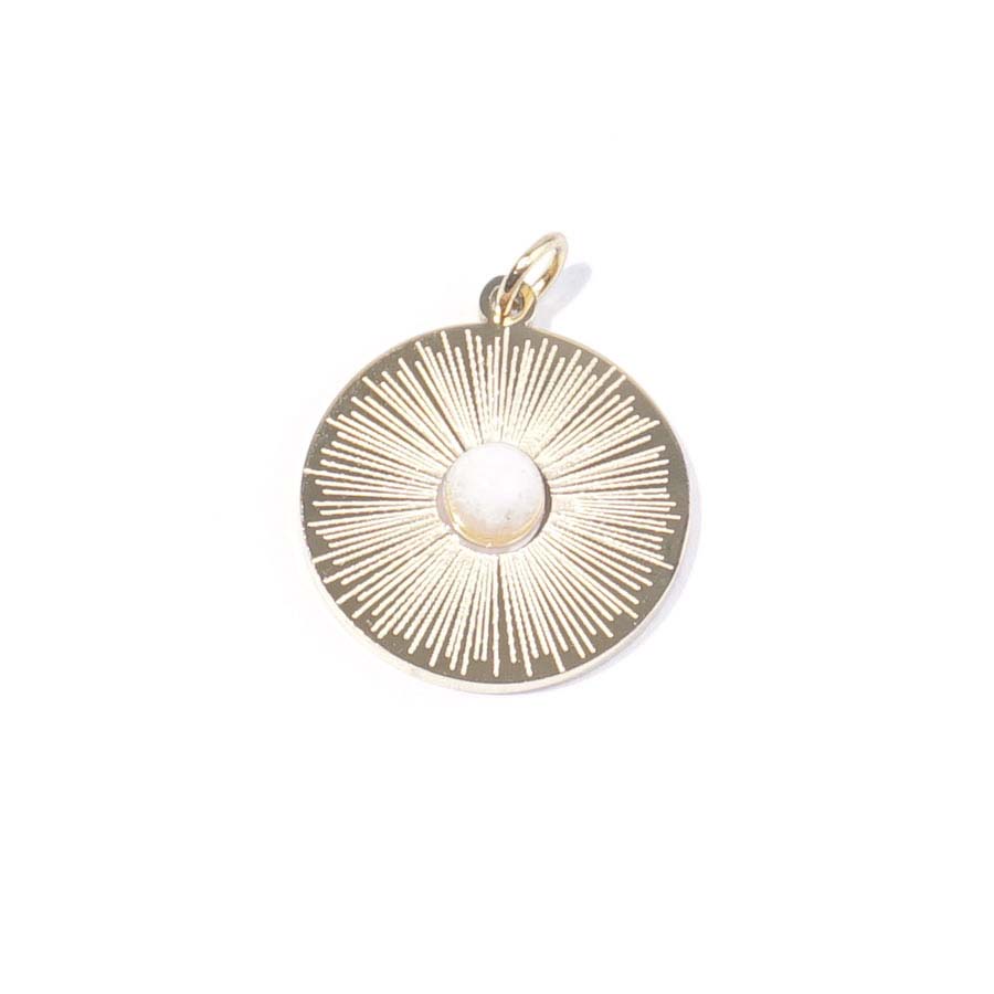 18mm Gold Plated Star Burst Charm with Moonstone