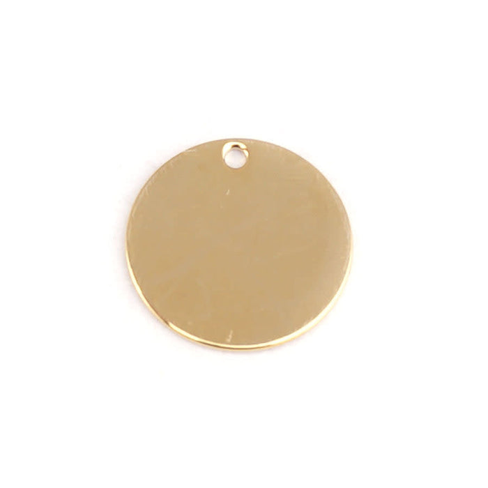 12mm Gold Plated Round Disc Drop (25 Pieces)