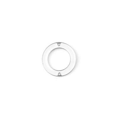27mm White Enamel Silver Plated Ring Connector Pendant