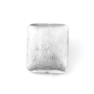 26mm Brushed Silver Plated Bali Style Large Rectangle Focal Beads