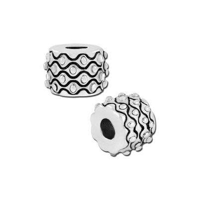 6x8mm Waves and Bumps Barrel Bead for 2mm Leather