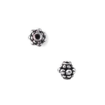 6mm Antique Silver Plated Bali Style Pamada Beads - 10 Pack