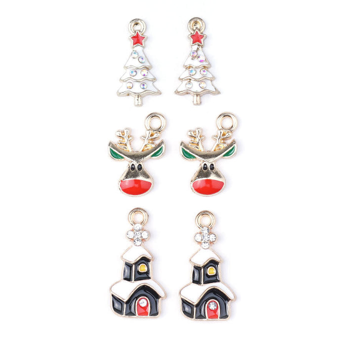 Merry and Bright Enamel Gold Plated Charm Set