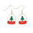 Jewelry Kit, Christmas Tree Snow Globe Earring Set, Colored Enamel and Gold Plated - Limited Edition