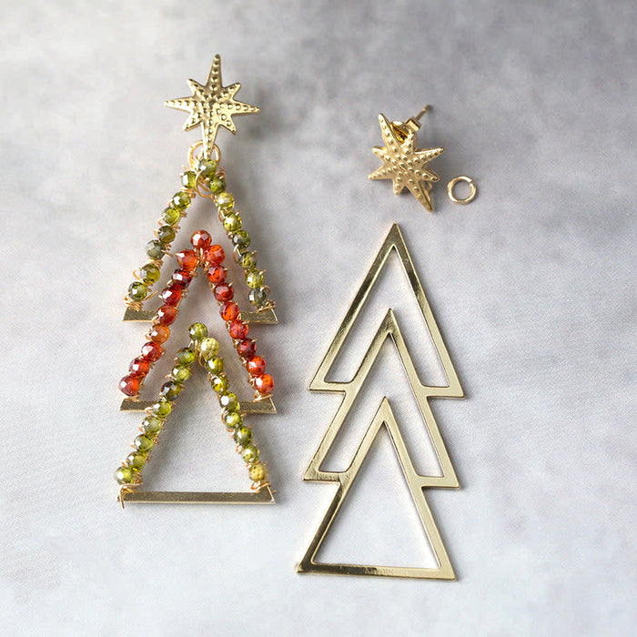 55x25mm Christmas Tree/Arrow Connector/Pendant - Gold Plated