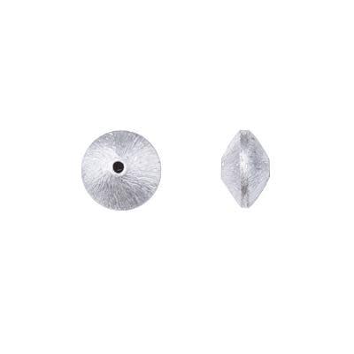10x6mm Brushed Silver Plated Bali Style Rondelle Beads (10 Pieces)