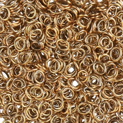 5mm Antique Gold Plated 20 Gauge Oval Jump Rings (25 Pieces)