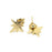 17mm Gold Plated Stainless Steel Starburst Shaped Post Earrings with Hidden Loop (1 Pair)