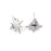 17mm Stainless Steel  Starburst Shaped Post Earrings with Hidden Loop (1 Pair)