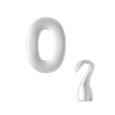 Matte Silver Hook and Eye Clasp for 2mm Round Leather