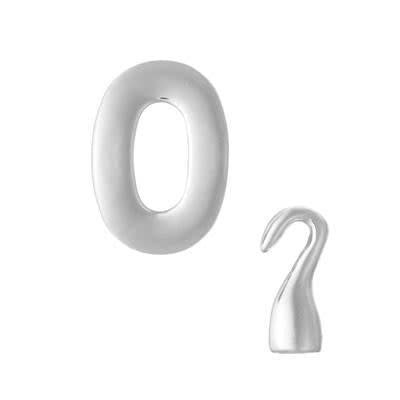 Silver Hook and Eye Clasp for 2mm Round Leather