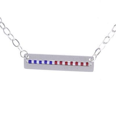 Silver-Plated Stainless Steel Beadable Bar Pendant