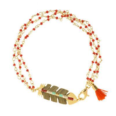 Gold-Plated Stainless Steel Beadable Feather Connector