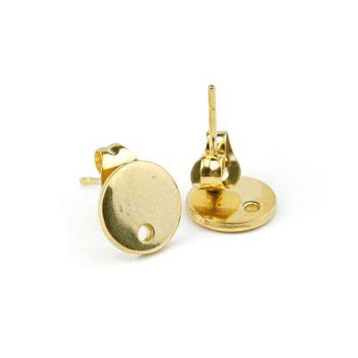 8mm Gold Plated Post Earrings