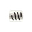 14mm Black Stripe with Silver Foil Tube Glass Beads (5 Pieces)