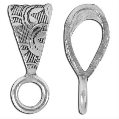 17mm Silver Plated Bali Style Paisley Bail