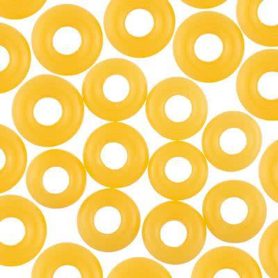 8mm Yellow Round O-Ring Lampwork Glass Beads (10 Pieces)