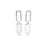 39x10mm Silver Rectangle Linked Post Earrings (1 Pair)