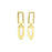 39x10mm Satin Gold Rectangle Linked Post Earrings (1 Pair)