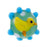 16mm Yellow Chick on Green Lampwork Disc Beads (3 Pieces)