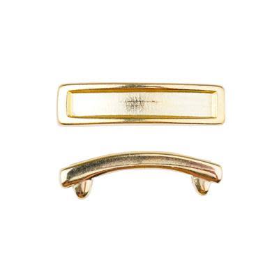 Shiny Gold Long Leather Setting Slider for 5mm Flat Leather