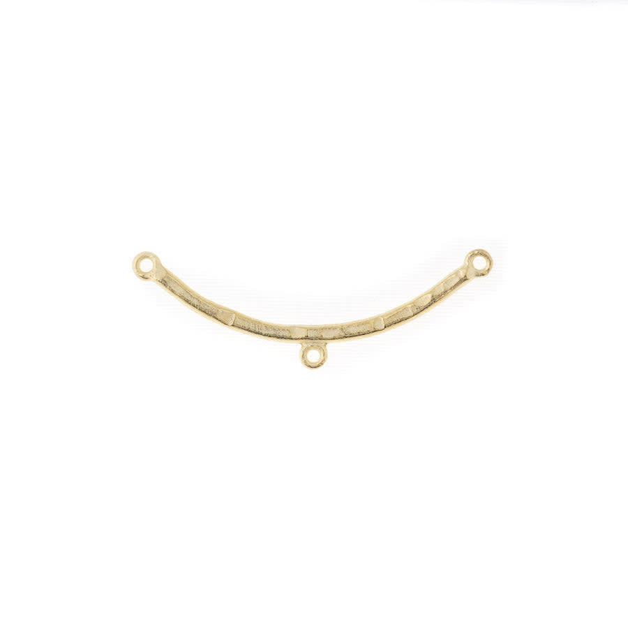 45mm Satin Gold Curved Textured Connector with Center Loop